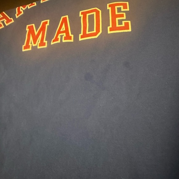 American Giant XXL Graphic Tee Shirt “American Made” USA Flag Patch Blue - Picture 3 of 8